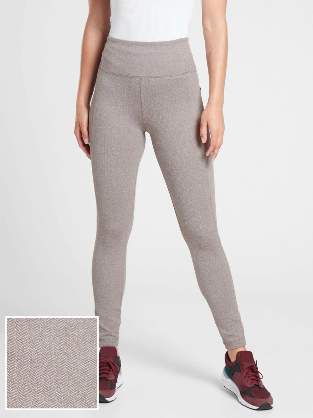 Athleta Delancey Herringbone Tight Light Asphalt SIZE S #487663 O1120H